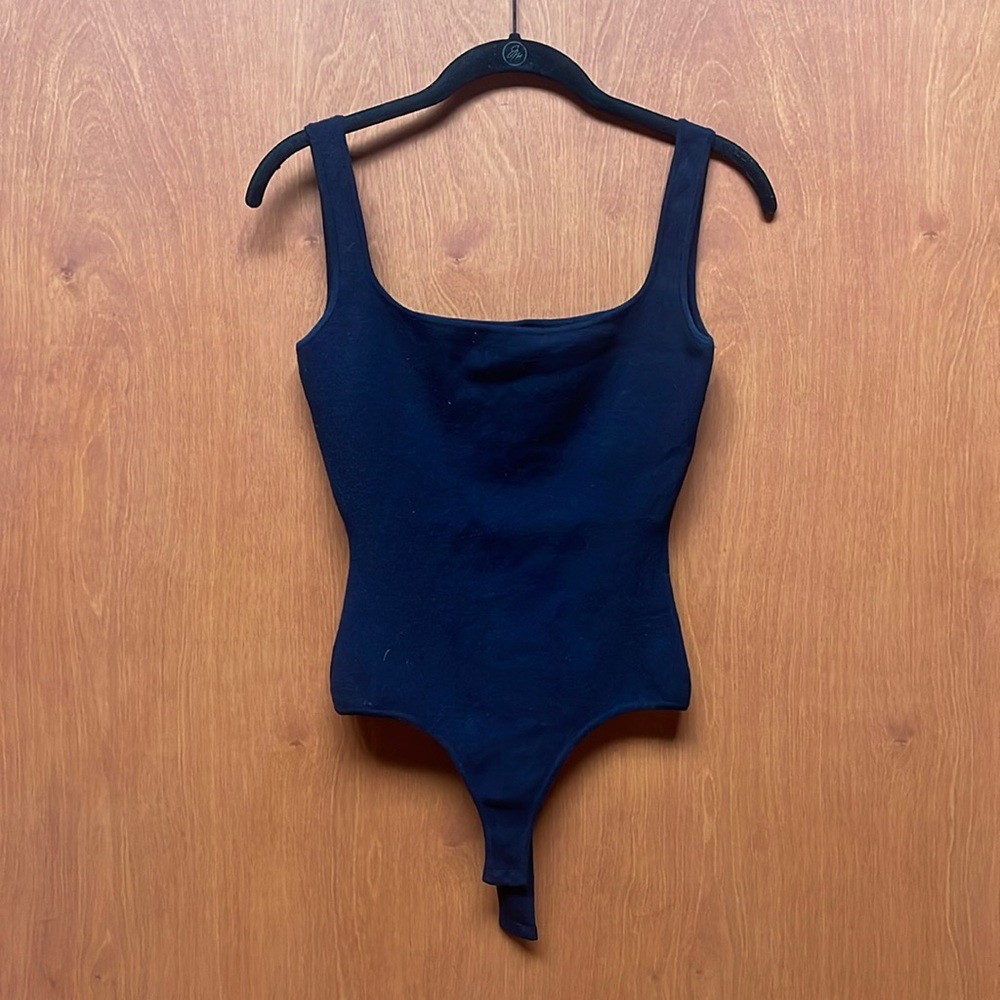 Khaite Navy Blue Wool Bodysuit